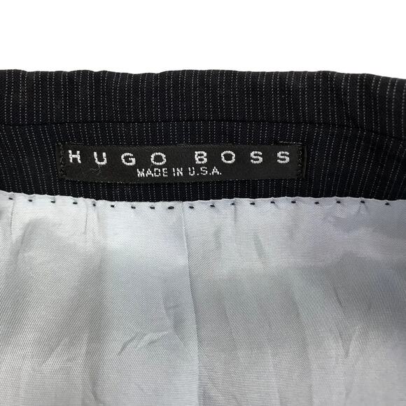 HUGO BOSS Pasolini Wool Blend Blazer Men 44R Black Business Timeless Made In USA - Picture 9 of 16